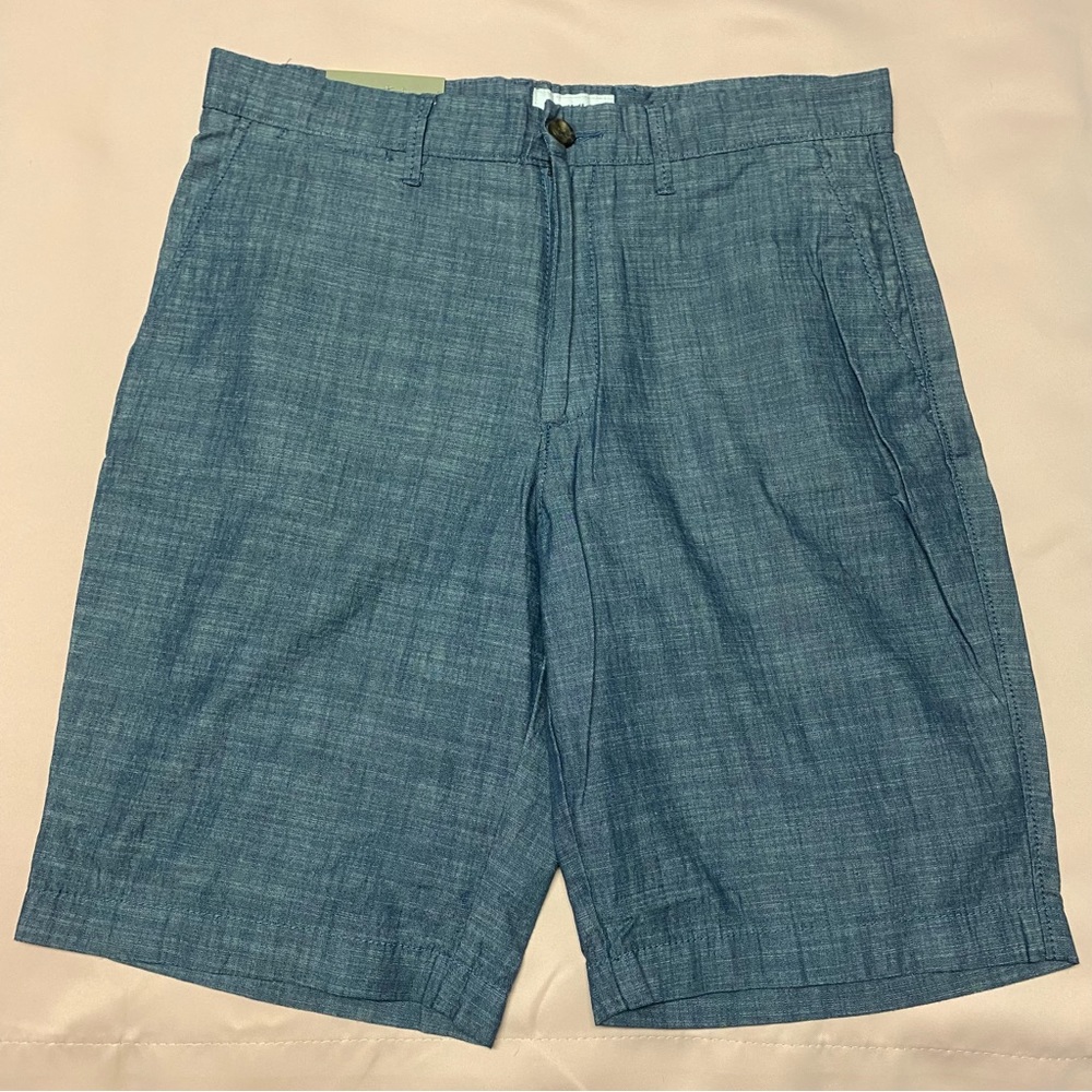 NWT Goodfellow & Co Men’s Linden Flat Front Shorts - Chambray Blue